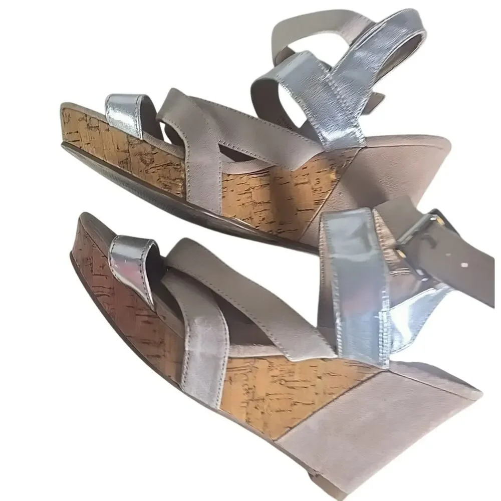 Platform Holiday Wedges Espadrille Womens 10 Metallic & Neutral Christmas Winter